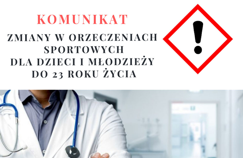 ZMIANY W ORZECZENIACH SPORTOWYCH DLA DZIECI I MŁODZIEŻY DO 23 ROKU ŻYCIA