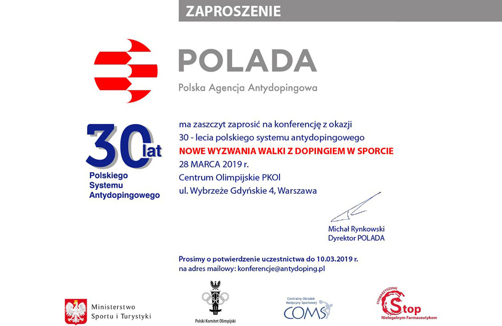 KONFERENCJA - NOWE WYZWANIA WALKI Z DOPINGIEM W SPORCIE